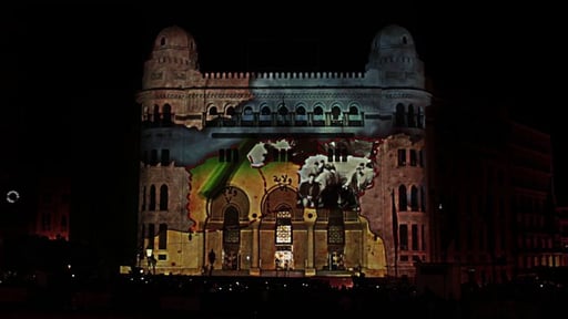 Projection Mapping Grande Poste Alger pour le 1er Novembre