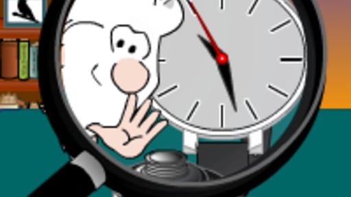 Father Time magnifying glass animation