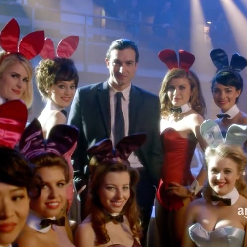 Hugh and the Playboy Bunnies.