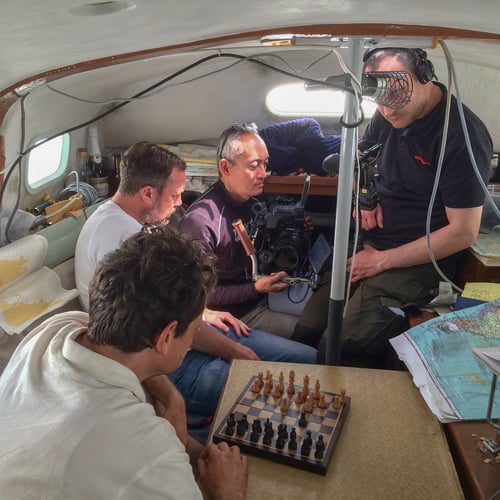 Op de set van Crowhurst.