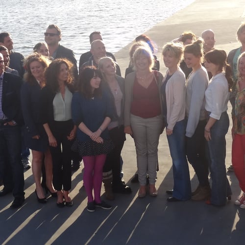 Met groot deel van de cast/crew