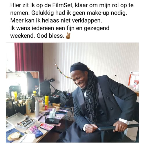 Edsel Rombley als Edelfigurant tijdens opnames serie BODEM