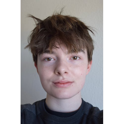 Headshot, small smile 