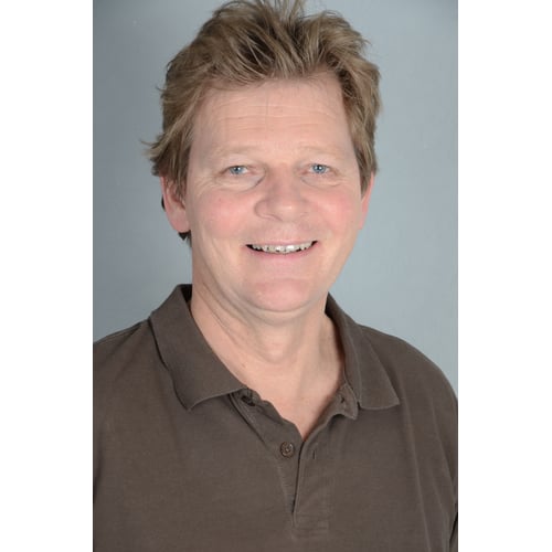 Dutch Actor Peter Rene as a Happy Father in Polo Shirt, Standing Upright Looking into the Lens Head Slightly Inclined