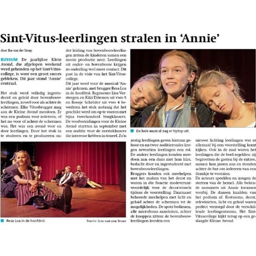 Artikel over productie ‘Annie’