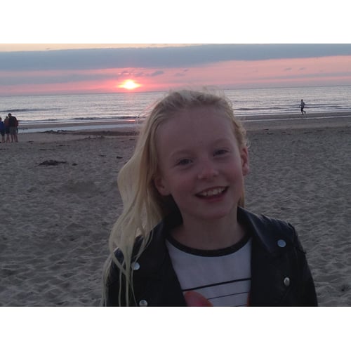 Marijn op het strand