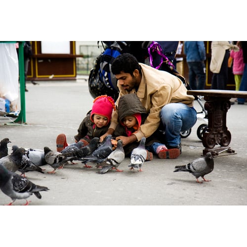 Papa en kinderen