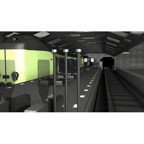 3D treinstation visualisatie