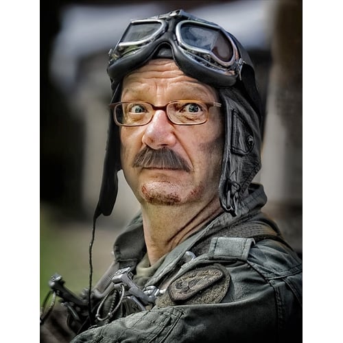 Verwarde Engelse piloot/parachutist