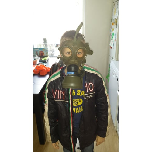 Met een gasmasker