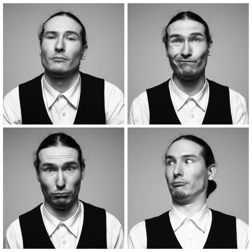 Castingfoto - Vierluik gezichtsuitdrukkingen
