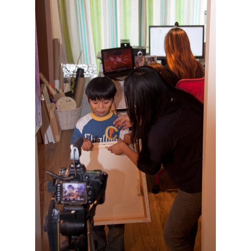 giving instruction to the kid actor