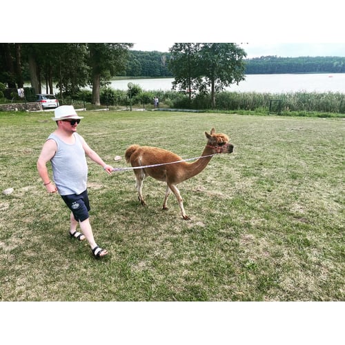 Me and the alpaca on the runway