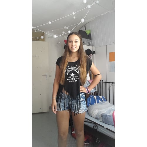 Ik met mijn haar vast