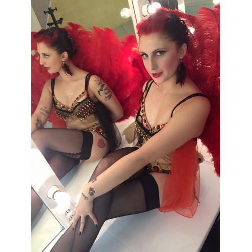 most recent picture of me: backstage at our cabaret show