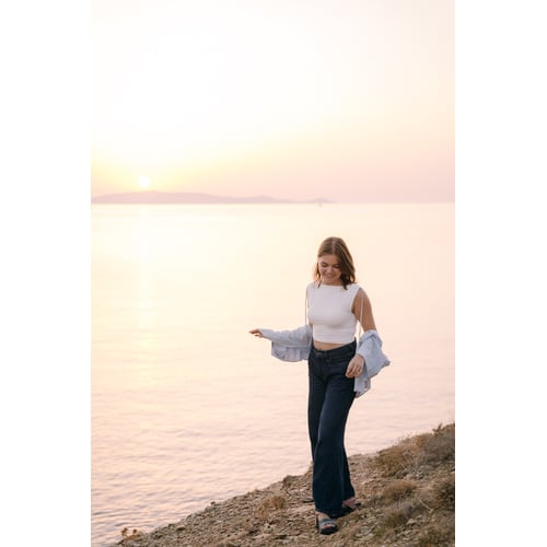 full body, strand in Griekenland