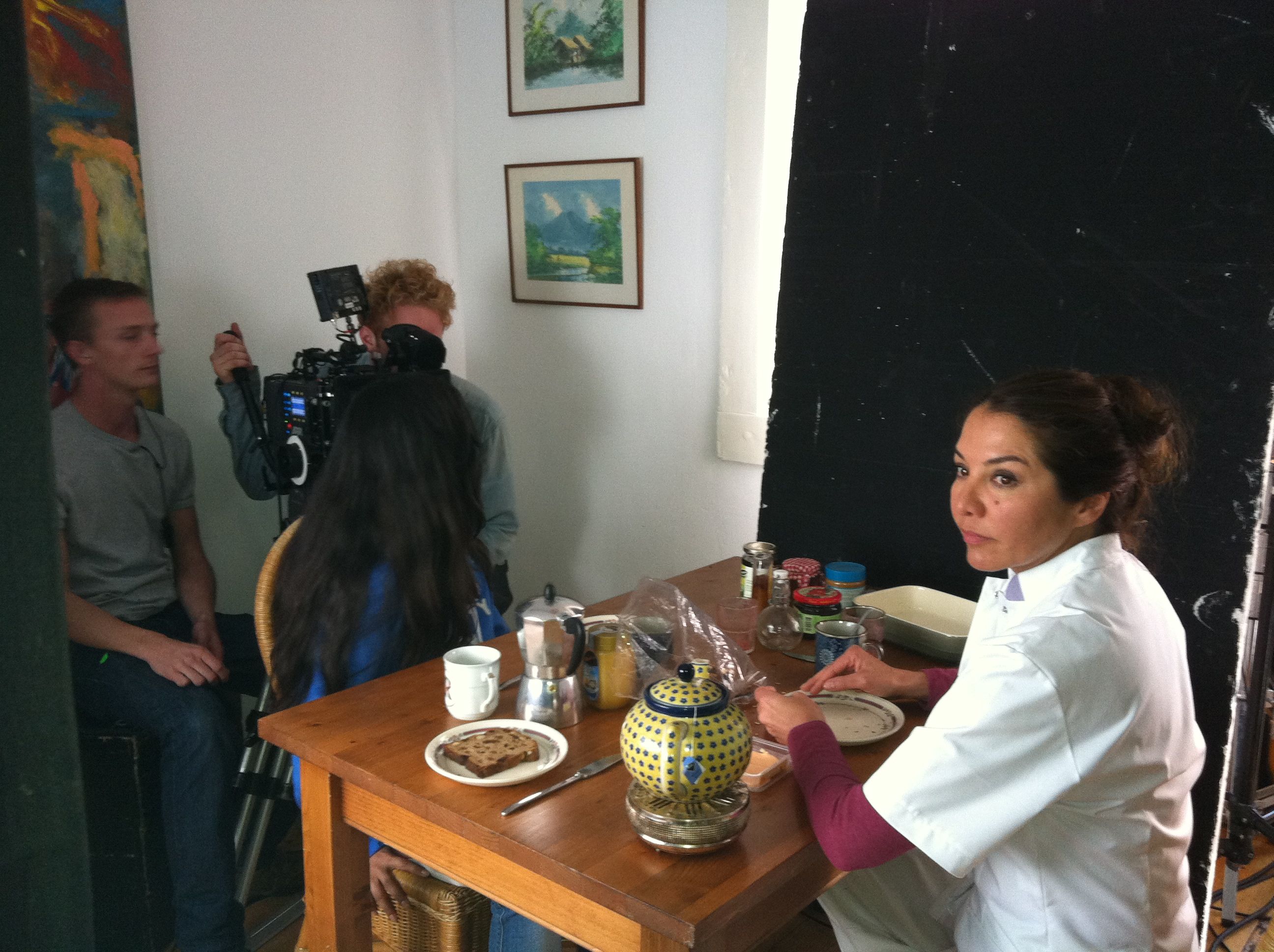 op de set van de film Stockholm maart 2012