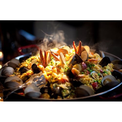 Grote pan met paella