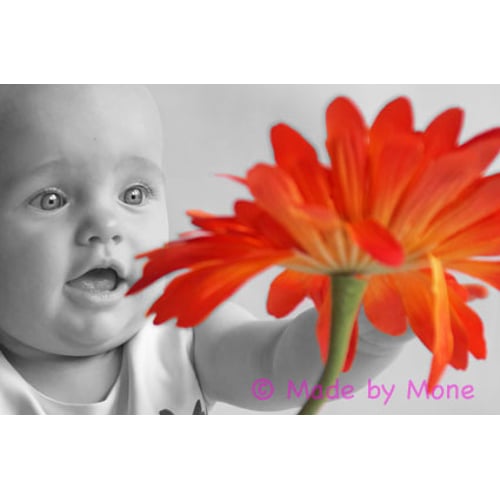 Sanne met bloem