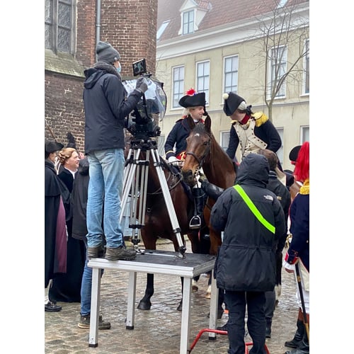 paarden tijdens diverse filmopname