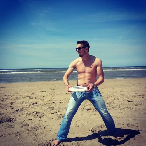 Robert op het strand