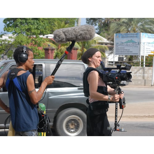 Hier ben ik aan het werk met mijn steadicam/glidecam...