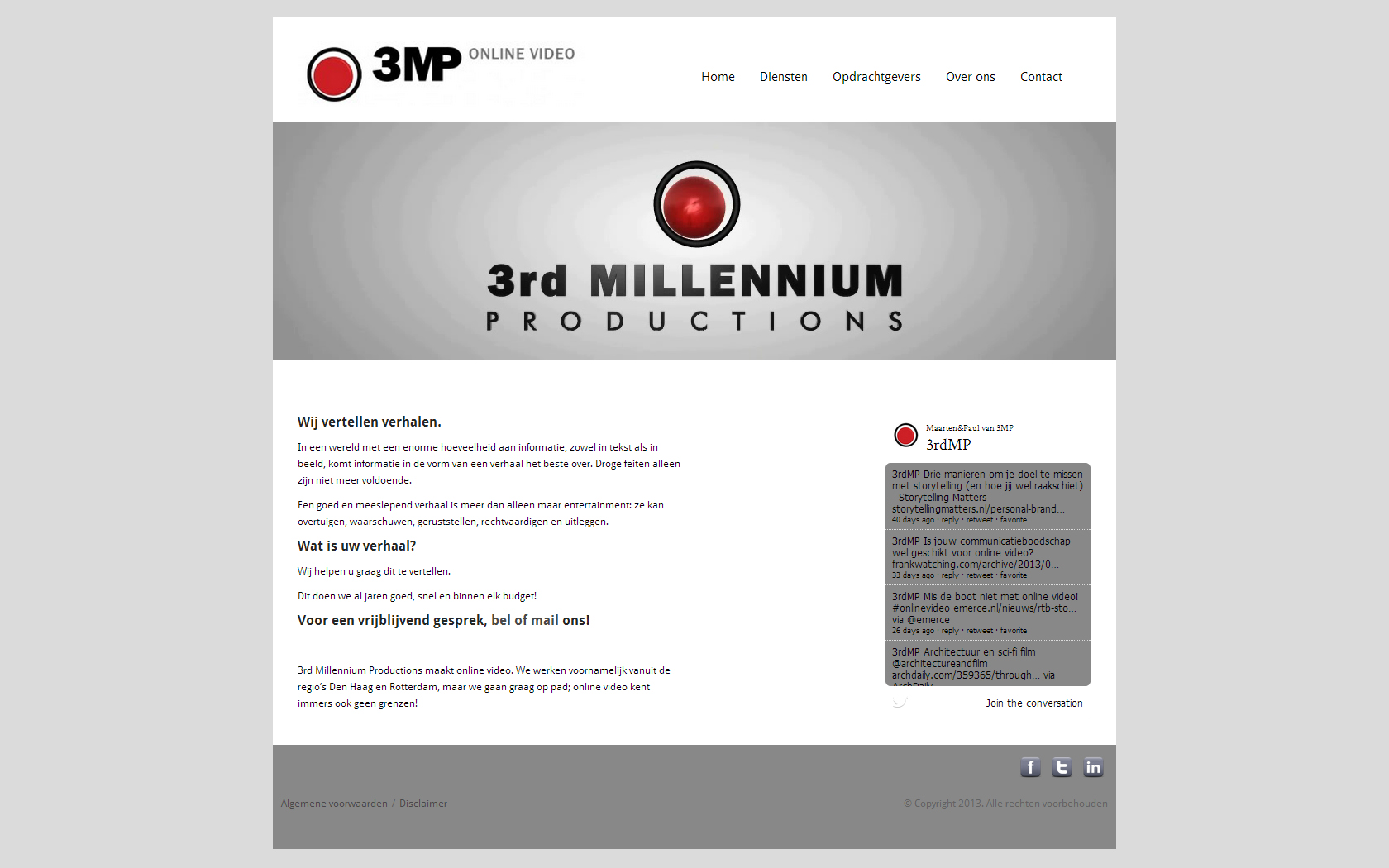 Website van mijn videoproductiebedrijf 3MP online video