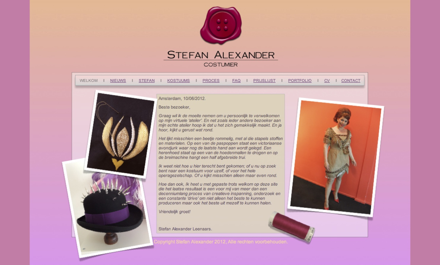 Website van Stefan Alexander Costumier