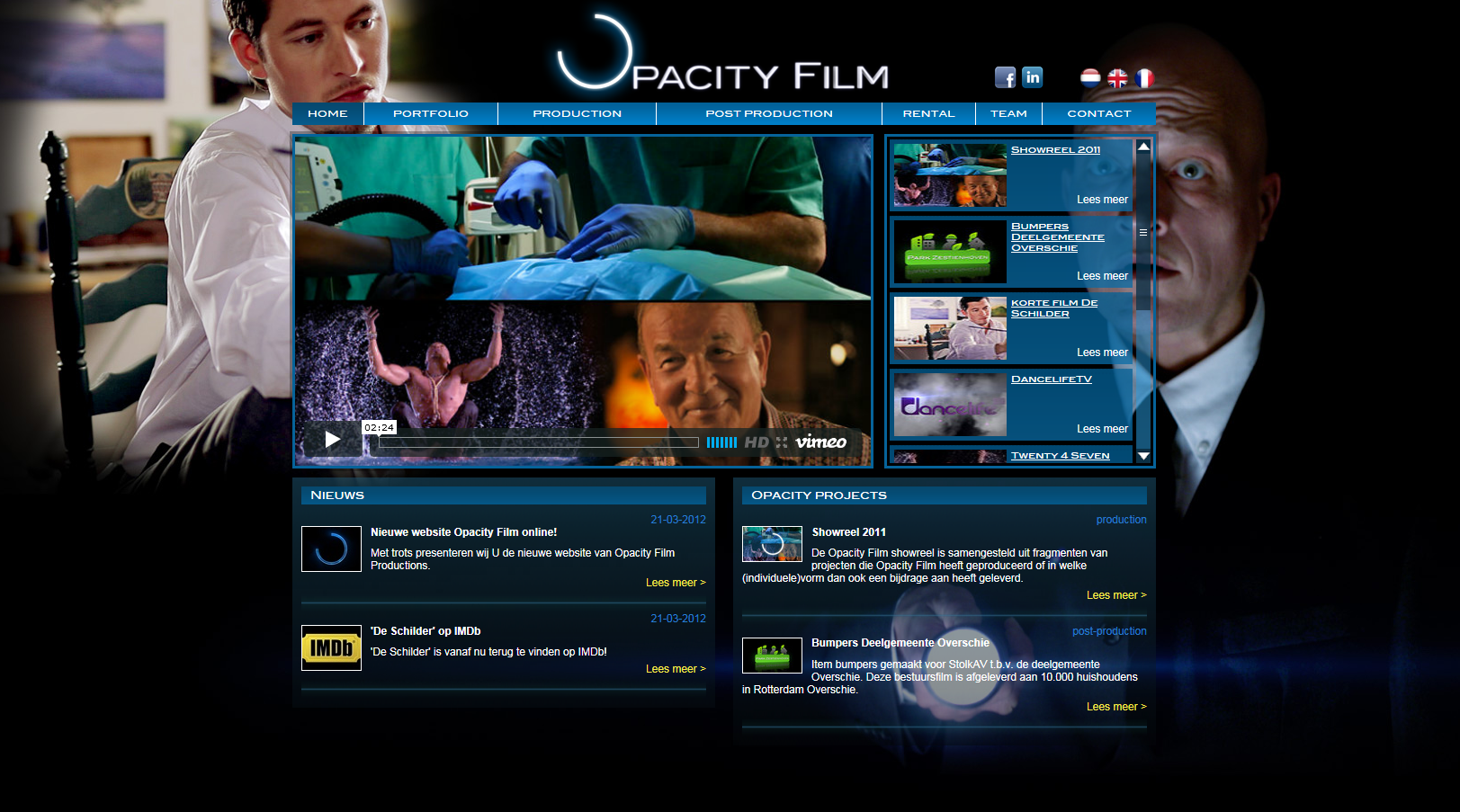 Website van Opacity Film