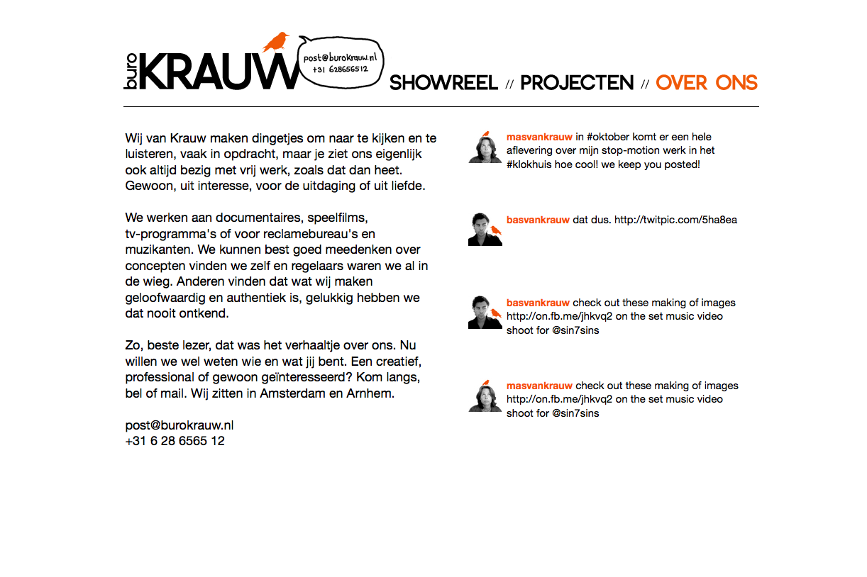 Website van Buro Krauw