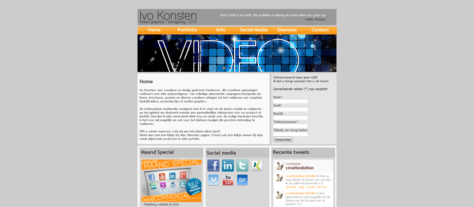 Website van Motion Graphics Designer Ivo Konsten