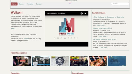 Eigen videoproductie website