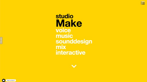 Website van Studio Make, creative sound